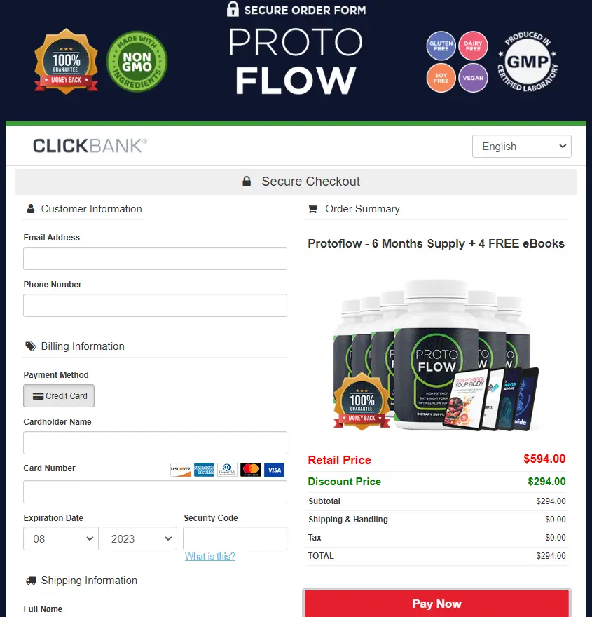 ProtoFlow Checkout Page